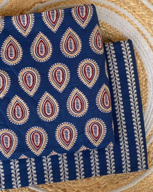 Indigo drop - Handblock Ajrakh coord set